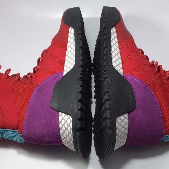 Adidas AF 1.3 Primeknit Boots Scarlet Red Sock 8 - Picture 9 of 16